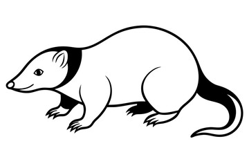 mole silhouette line art vector illustration with a white background