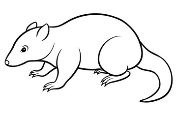 mole silhouette line art vector illustration with a white background