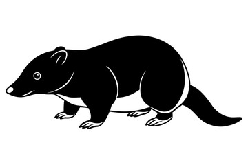 mole silhouette line art vector illustration with a white background