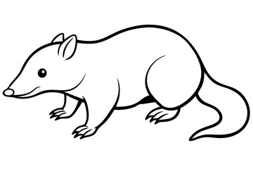 mole silhouette line art vector illustration with a white background