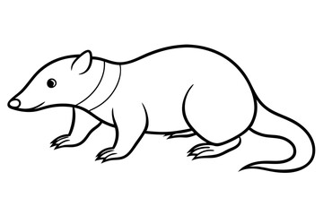 mole silhouette line art vector illustration with a white background