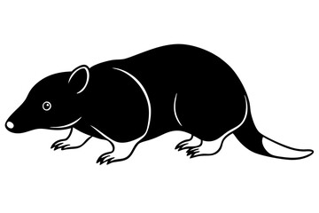 mole silhouette line art vector illustration with a white background