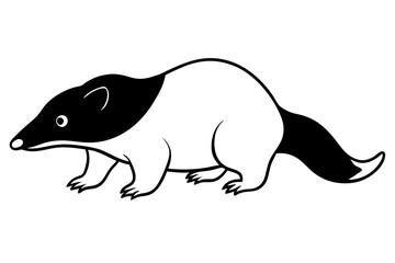 mole silhouette line art vector illustration with a white background
