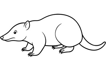 mole silhouette line art vector illustration with a white background