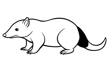 mole silhouette line art vector illustration with a white background