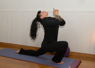 40-year-old woman doing yoga
