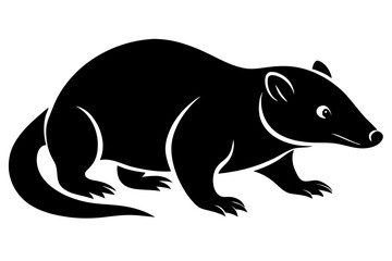 mole silhouette line art vector illustration with a white background
