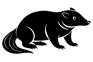 mole silhouette line art vector illustration with a white background