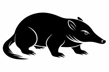 mole silhouette line art vector illustration with a white background