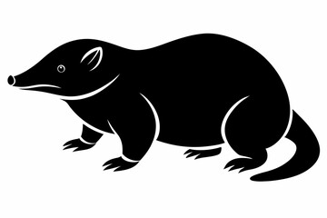 mole silhouette line art vector illustration with a white background