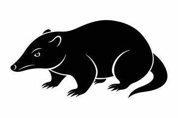 mole silhouette line art vector illustration with a white background