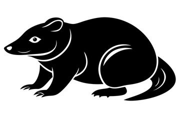 mole silhouette line art vector illustration with a white background