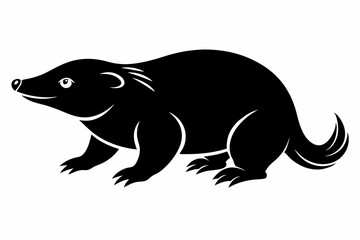 mole silhouette line art vector illustration with a white background