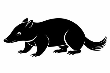 mole silhouette line art vector illustration with a white background