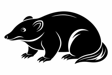 mole silhouette line art vector illustration with a white background