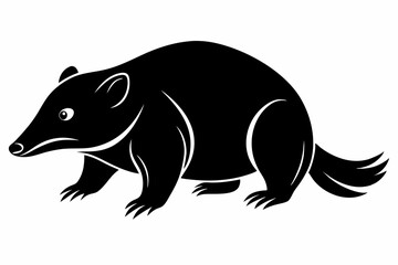 mole silhouette line art vector illustration with a white background