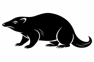 mole silhouette line art vector illustration with a white background