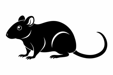 mouse silhouette line art vector illustration with a white background