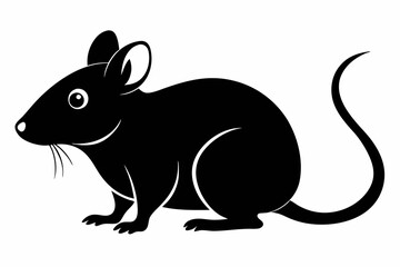 Fototapeta premium mouse silhouette line art vector illustration with a white background