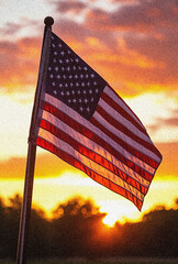 American Independence Day Flag