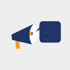 Document with megaphone icon. Editable. Vector