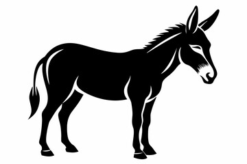 mule silhouette line art vector illustration with a white background