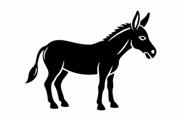 mule silhouette line art vector illustration with a white background