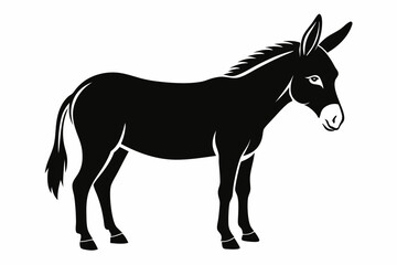 mule silhouette line art vector illustration with a white background