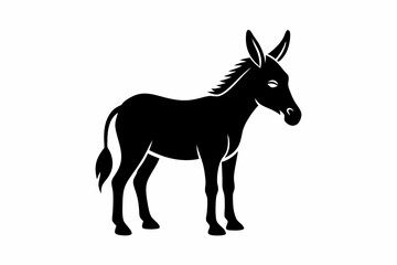 mule silhouette line art vector illustration with a white background