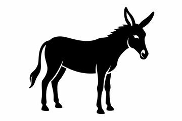 mule silhouette line art vector illustration with a white background