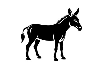 mule silhouette line art vector illustration with a white background
