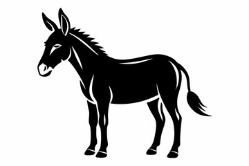 mule silhouette line art vector illustration with a white background