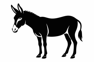 mule silhouette line art vector illustration with a white background