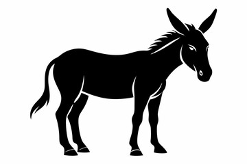 mule silhouette line art vector illustration with a white background