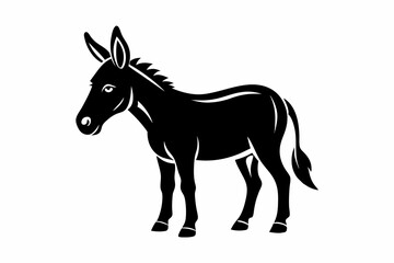 mule silhouette line art vector illustration with a white background