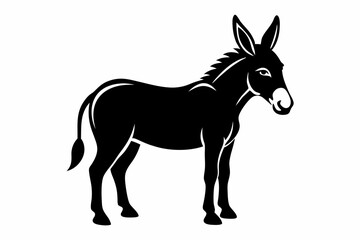 mule silhouette line art vector illustration with a white background