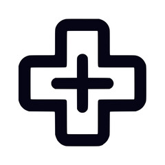 Obraz premium Icon of a medical cross symbol in a minimalist style 