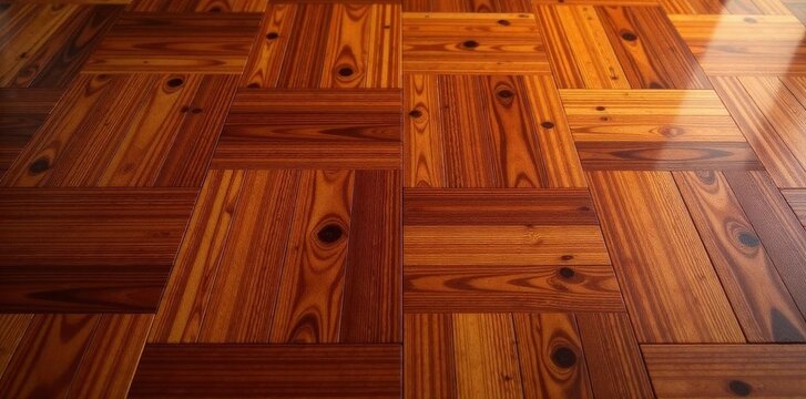 Rich reddish-brown wood grain, polished parquet pattern, element, texture, vintage
