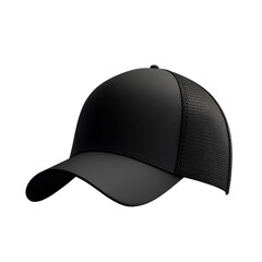 Stylish black mesh cap with curved brim for a casual and sporty look