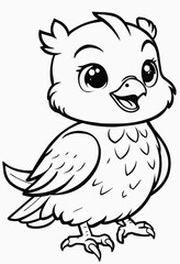 Fototapeta premium Cartoon illustration of a baby bird