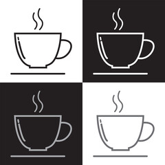 Set of Coffee Cup template line icons, on transparent background, line design vector illustration, coffee concept