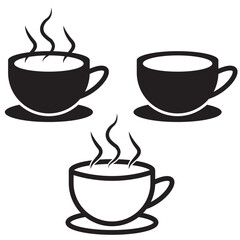 Set of Coffee Cup template line icons, on transparent background, line design vector illustration, coffee concept