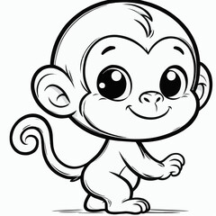 Funny cartoon baby monkey 