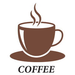 Coffee cup icon set with various cup designs and steaming hot drinks