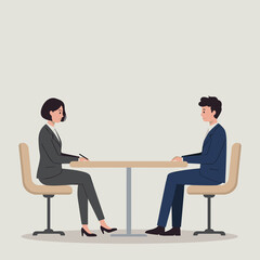 Obraz premium Business Meeting Between Two Professionals at a Table 