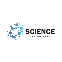 molecule science logo vectorr illustration template design