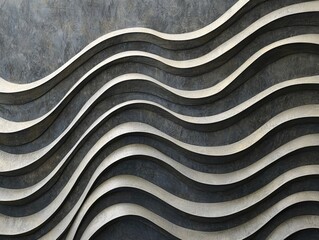 Abstract Wave Design, Metal Panels