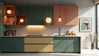 Kitchen &ldquo;Geometric Abstraction&rdquo;: Bright Expression of Individuality and Creativity
