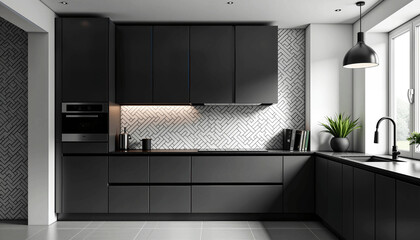 Kitchen &ldquo;Black and White Graphics&rdquo;: Elegance of Contrasts and Clarity of Lines