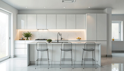 Minimalist Kitchen &ldquo;White Cube&rdquo;: Perfect Harmony of Purity and Functionality